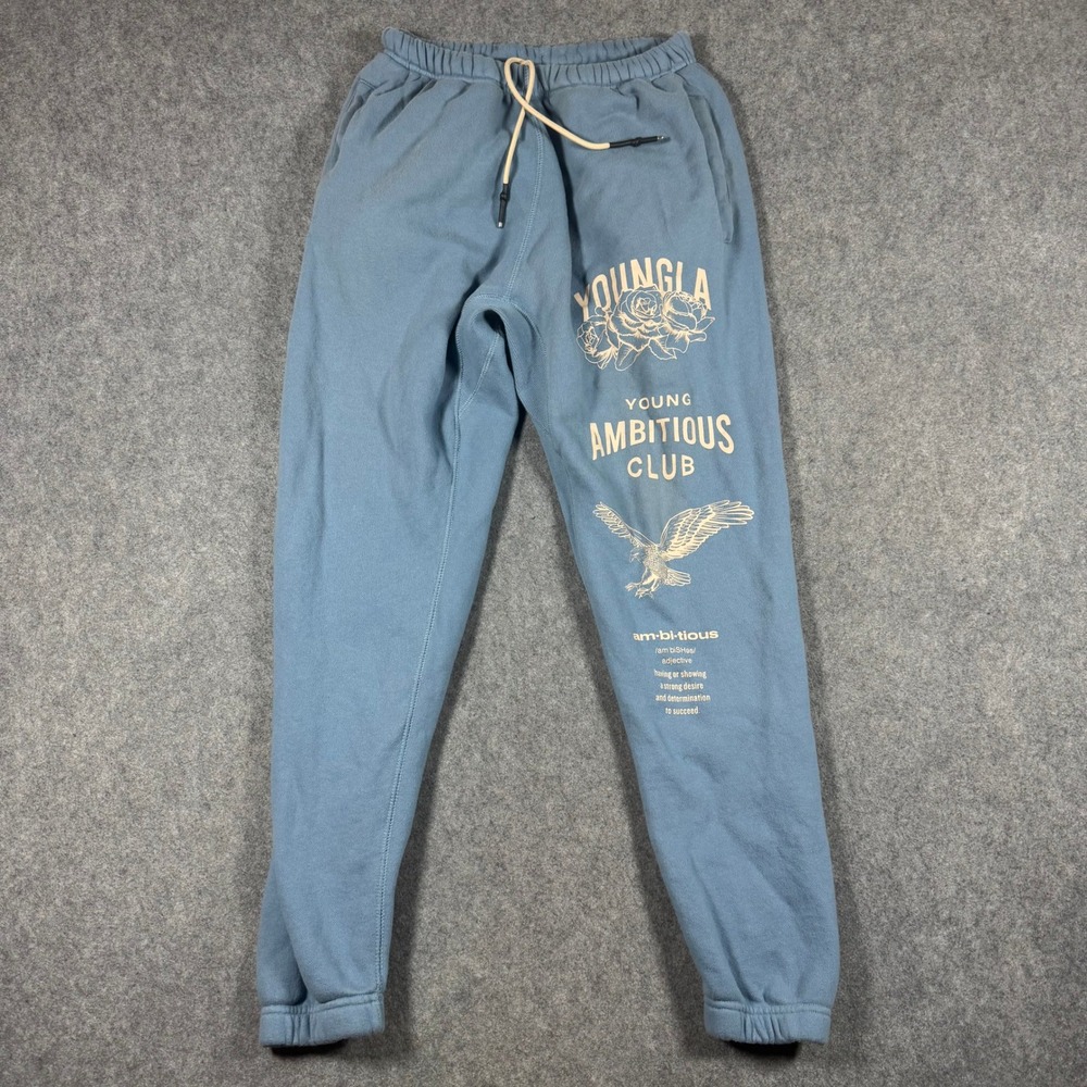 YoungLA Immortal Joggers Sweatpants Mens Small Blue Young Ambitious Club Graphic